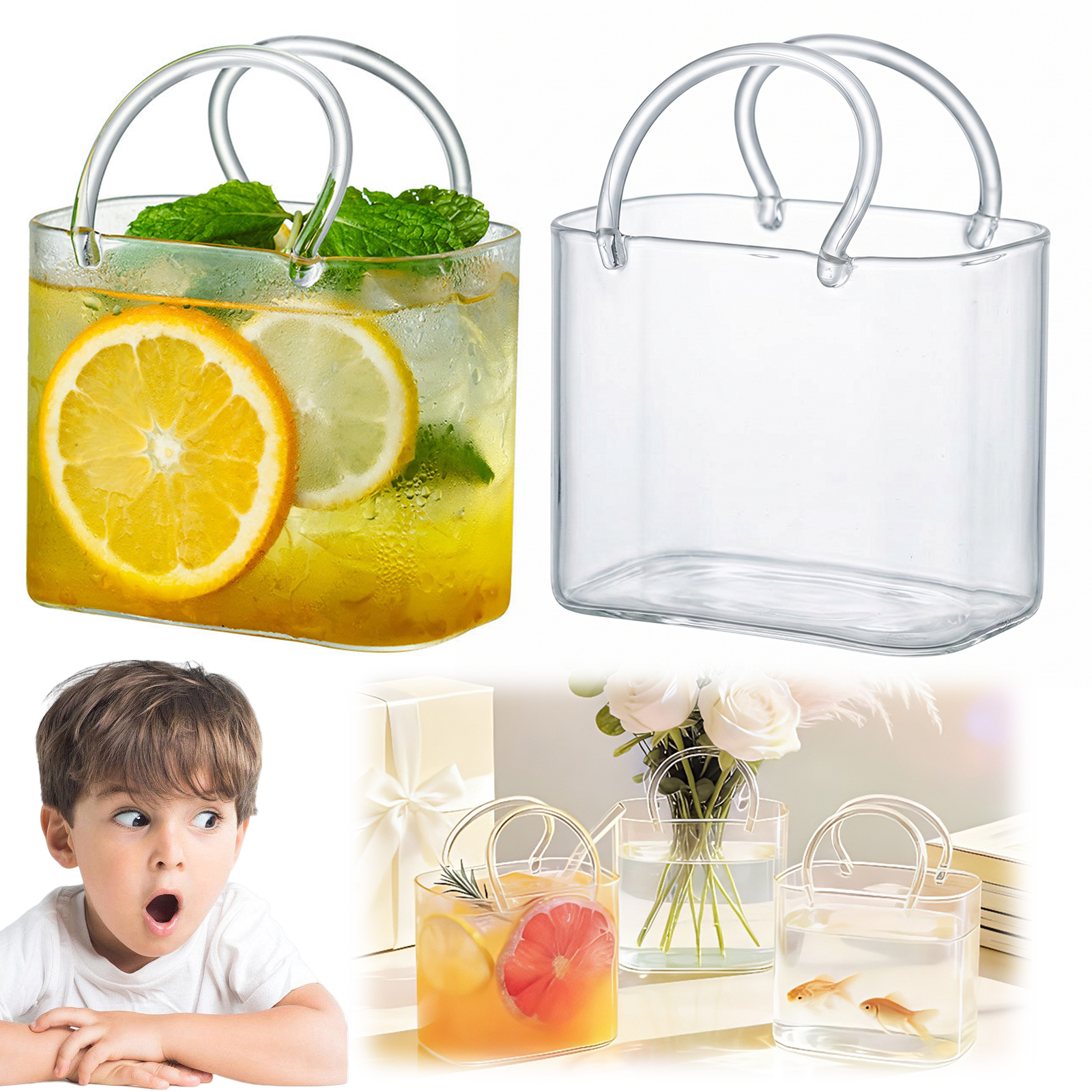 Glass Purse with Glass Straw C - đánh giá và giá Flower Girl Basket