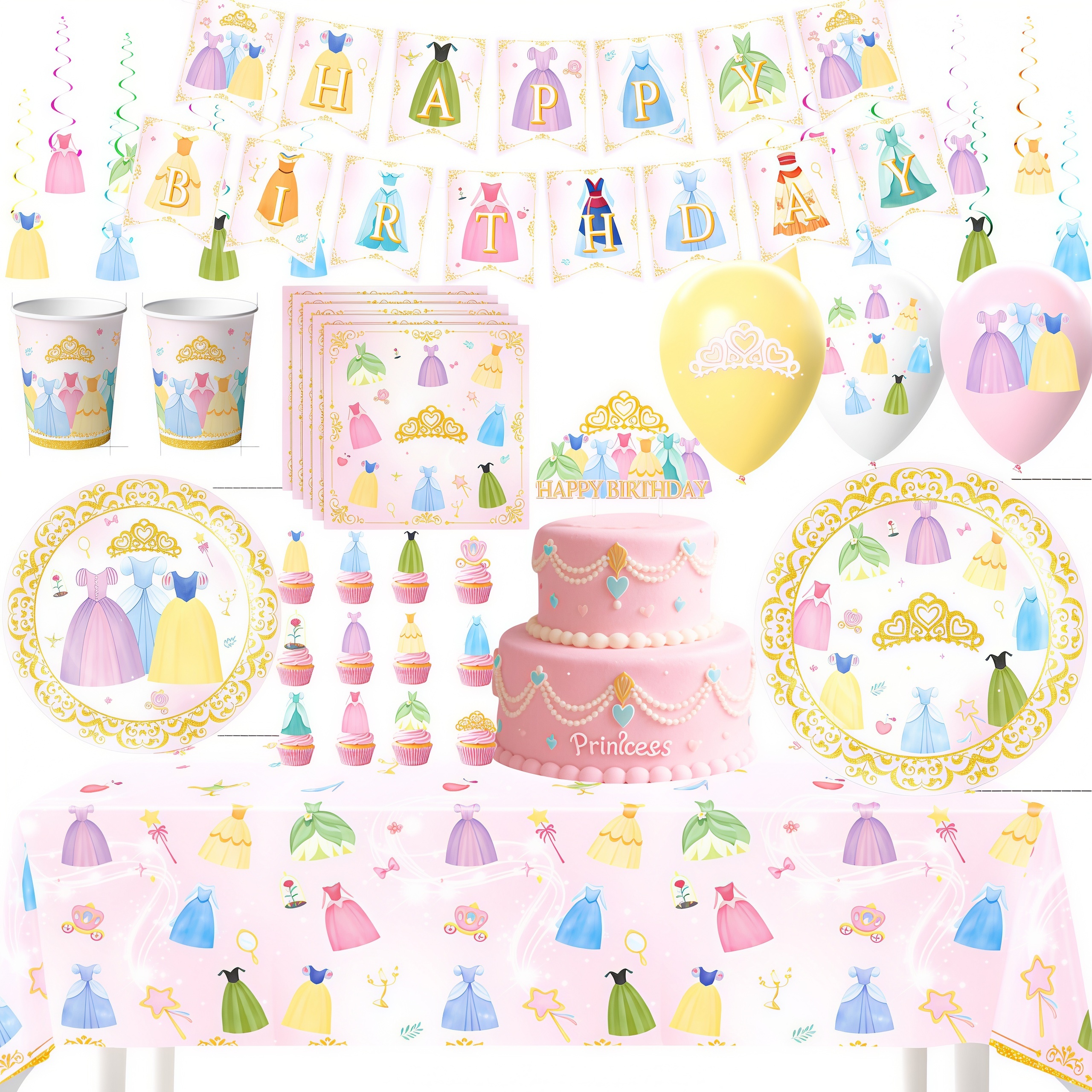 Princess Dress Girls Birthday  - đánh giá và giá Confetti Balloon Set
