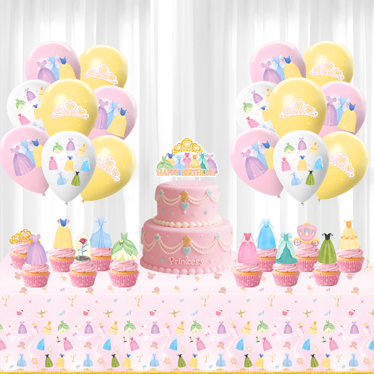 Princess Dress Girls Birthday  - đánh giá và giá Confetti Balloon Set