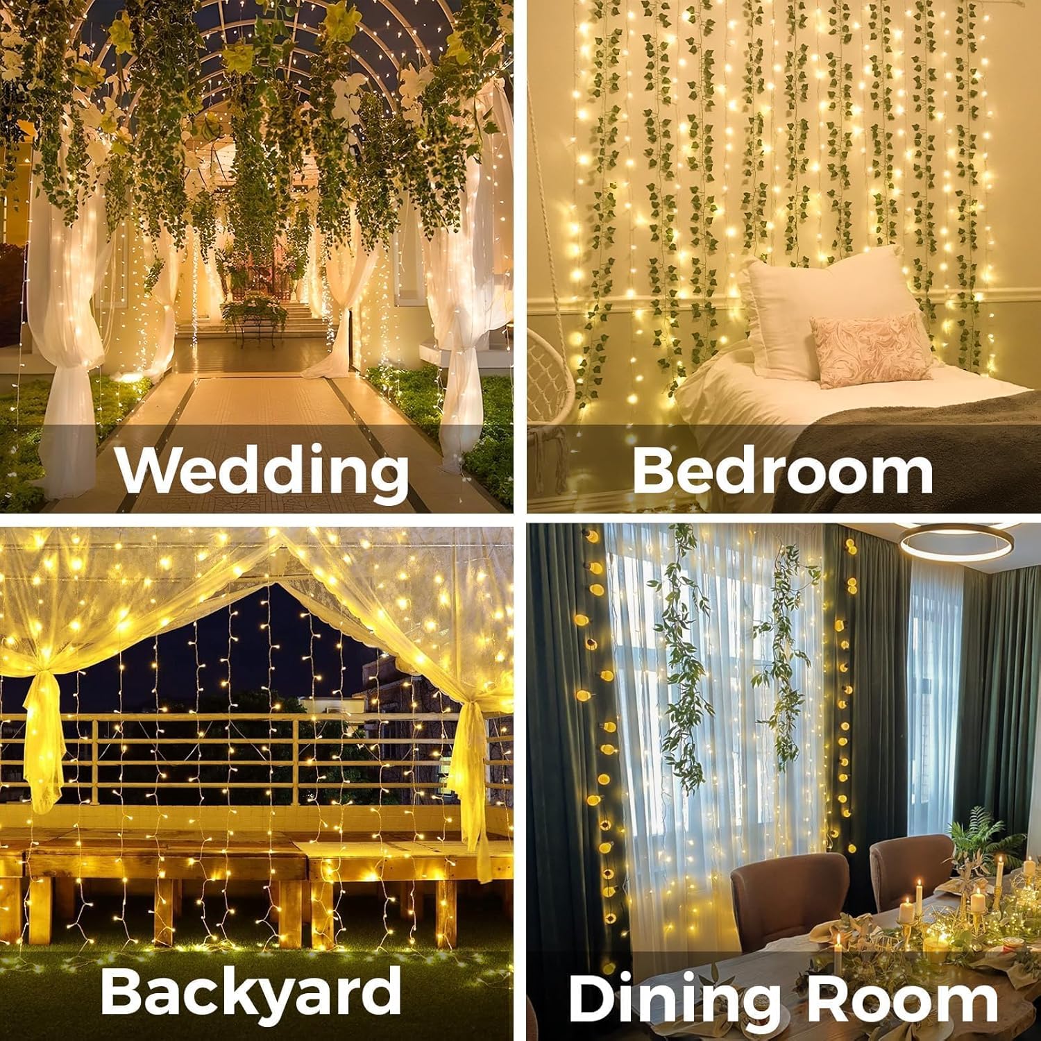 Curtain Lights For Bedroom 200 - đánh giá và giá Wedding Led