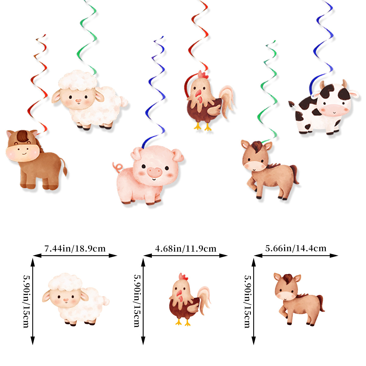 Cartoon Farm Animal Theme Birt - đánh giá và giá Confetti Balloon Set