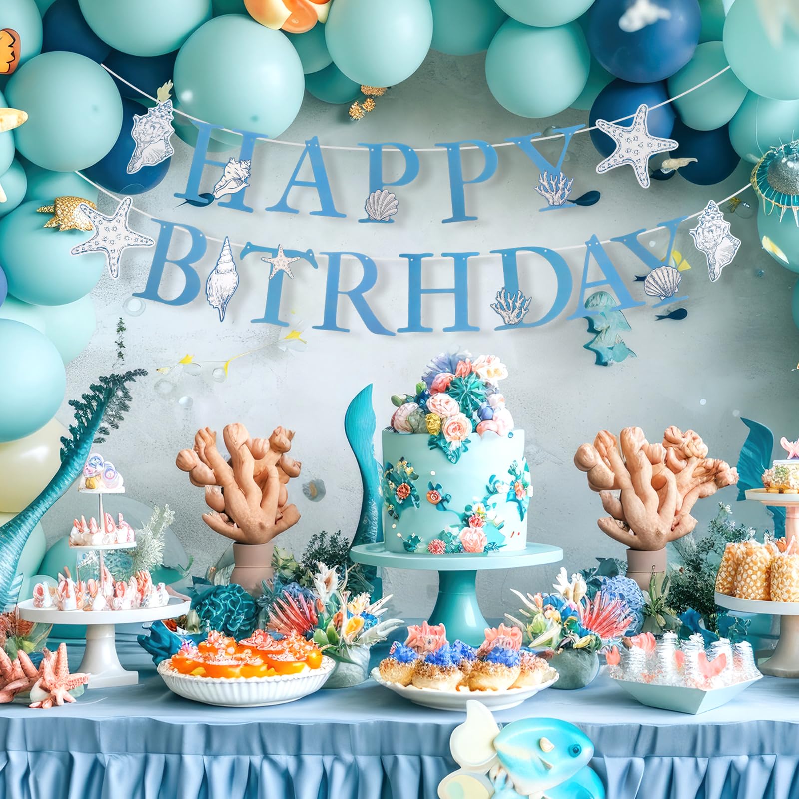 Elegant Ocean Mermaid Birthday - đánh giá và giá Confetti Balloon Set