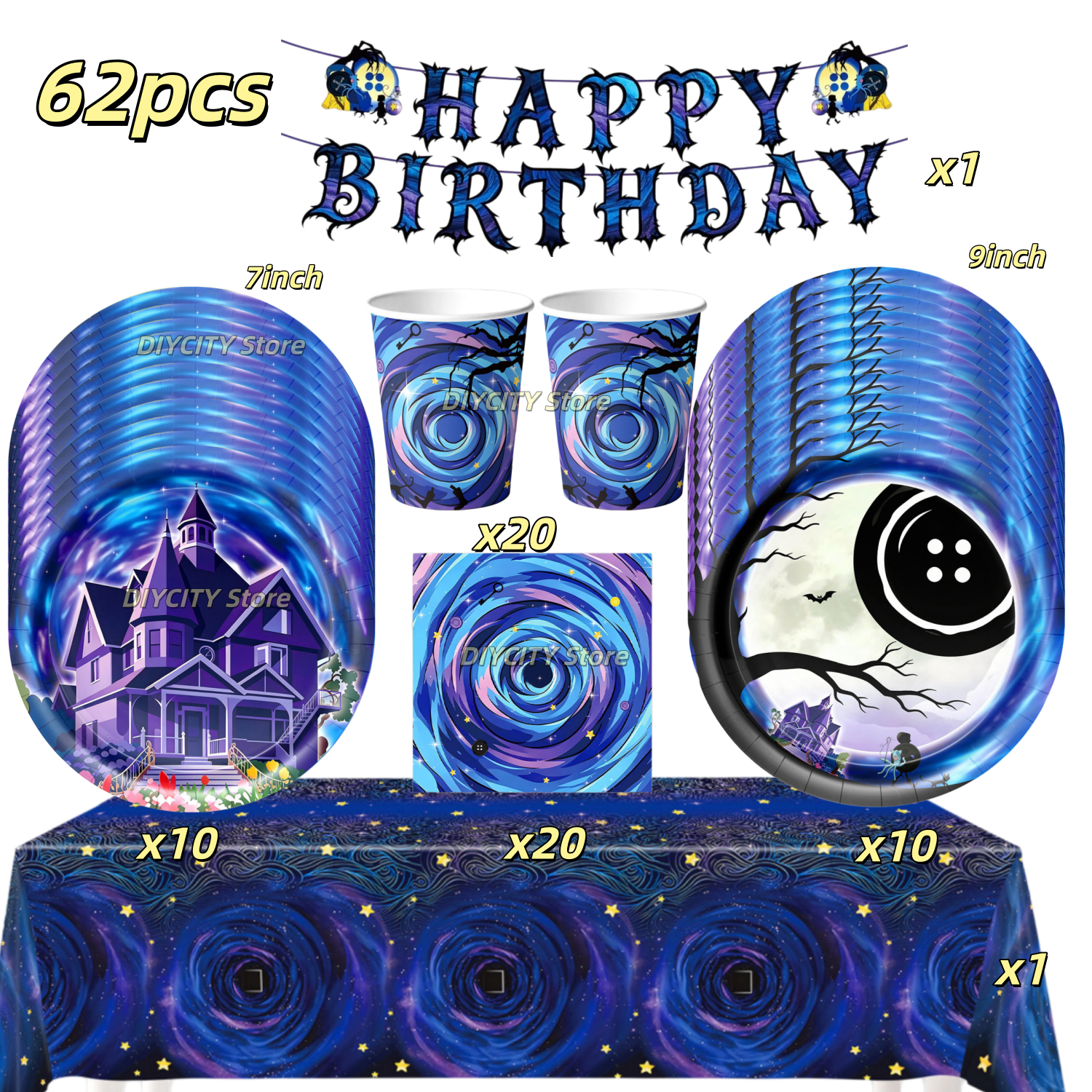 Horror C&Coralined Birthday De - đánh giá và giá Confetti Balloon Set