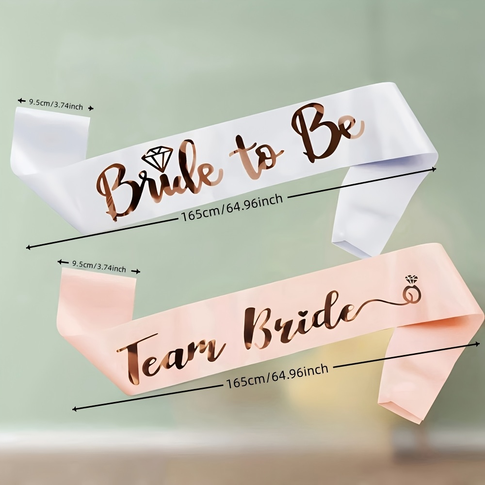7pcs Set Rose Gold Foil BRIDE  - đánh giá và giá Bride Tribe Sash