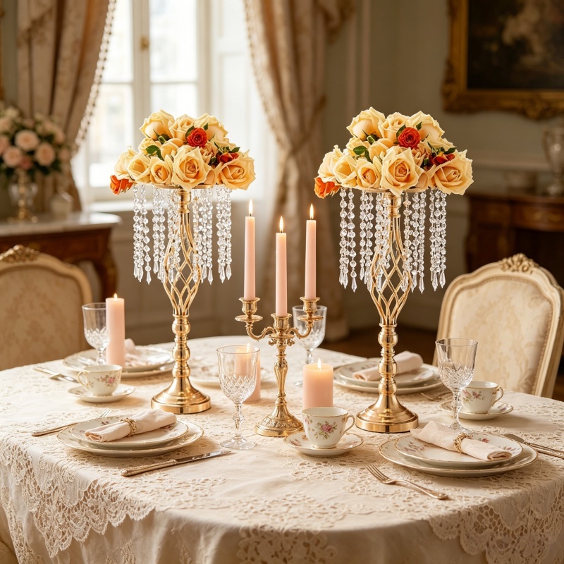 Elegant Tall Gold Crystal Flow - đánh giá và giá Flower Girl Basket