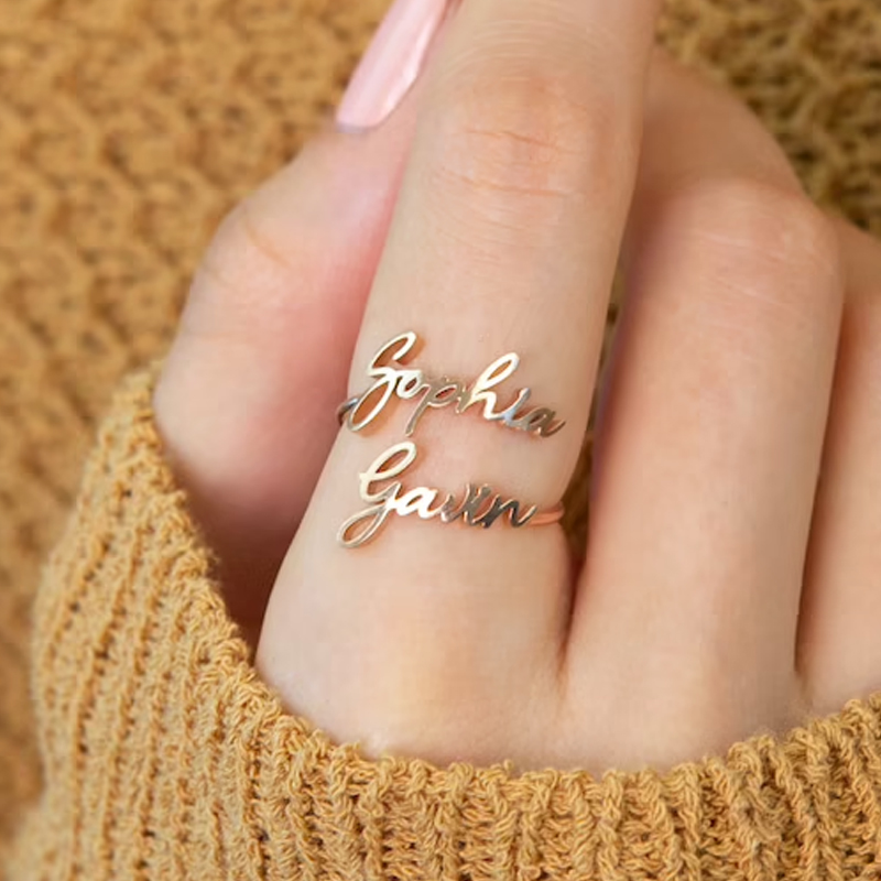 Custom Double Name Rings for W - đánh giá và giá Wedding Zone