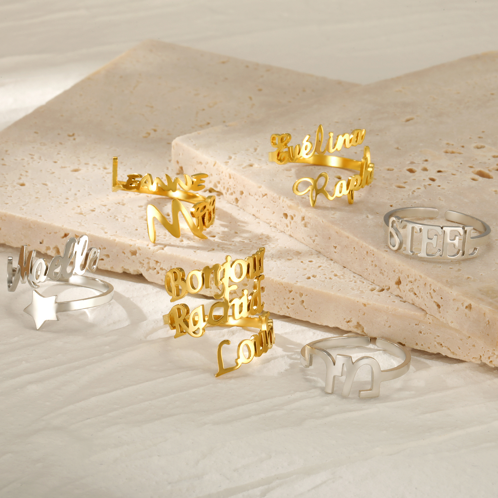 Custom Double Name Rings for W - đánh giá và giá Wedding Zone