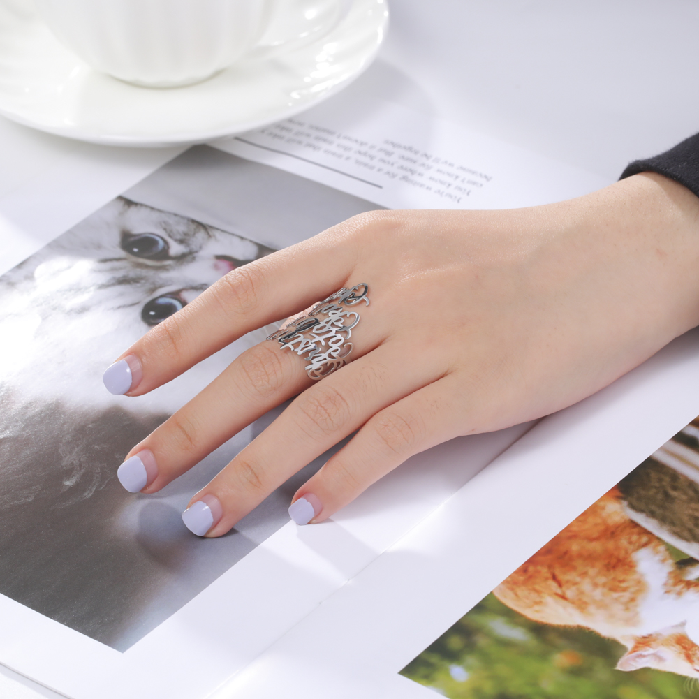 Custom Double Name Rings for W - đánh giá và giá Wedding Zone