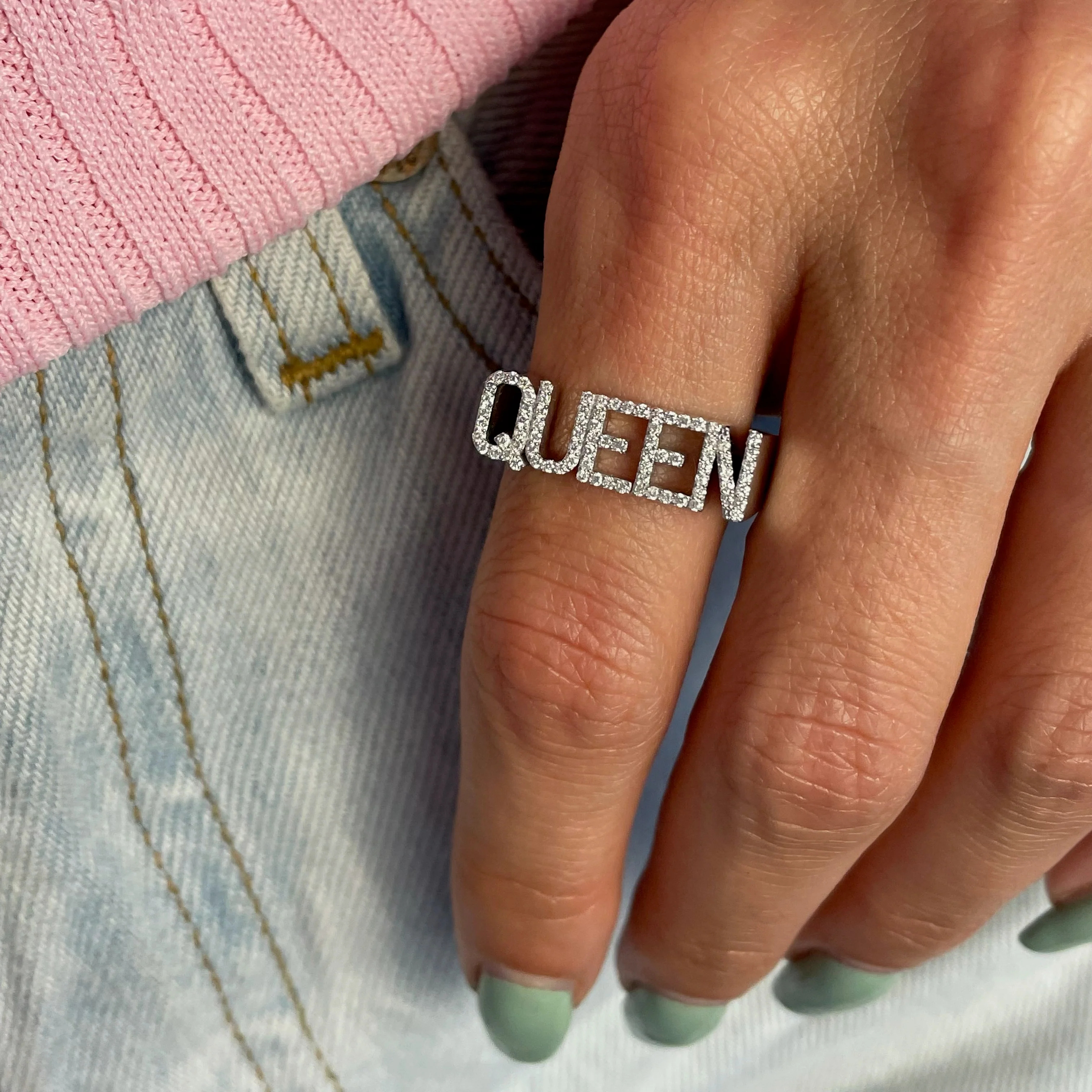 3D Name Ring Custom Diamond Na - đánh giá và giá Wedding Zone