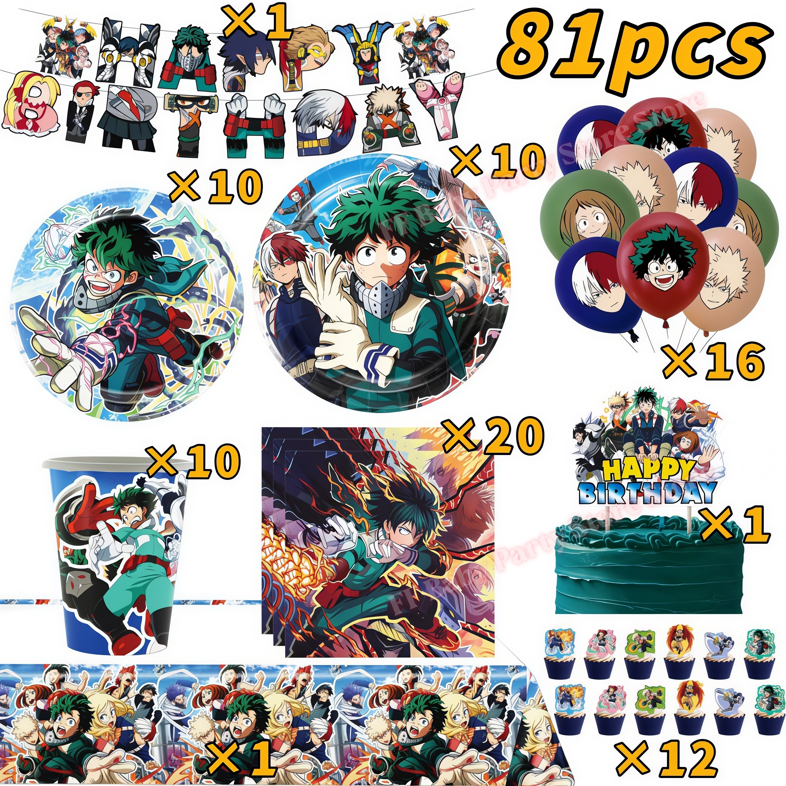 My Heroed Academia Birthday Pa - đánh giá và giá Confetti Balloon Set