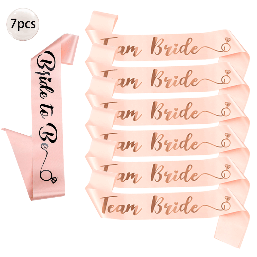 6/7Pcs Rose Gold Bride To Be T - đánh giá và giá Bride Tribe Sash