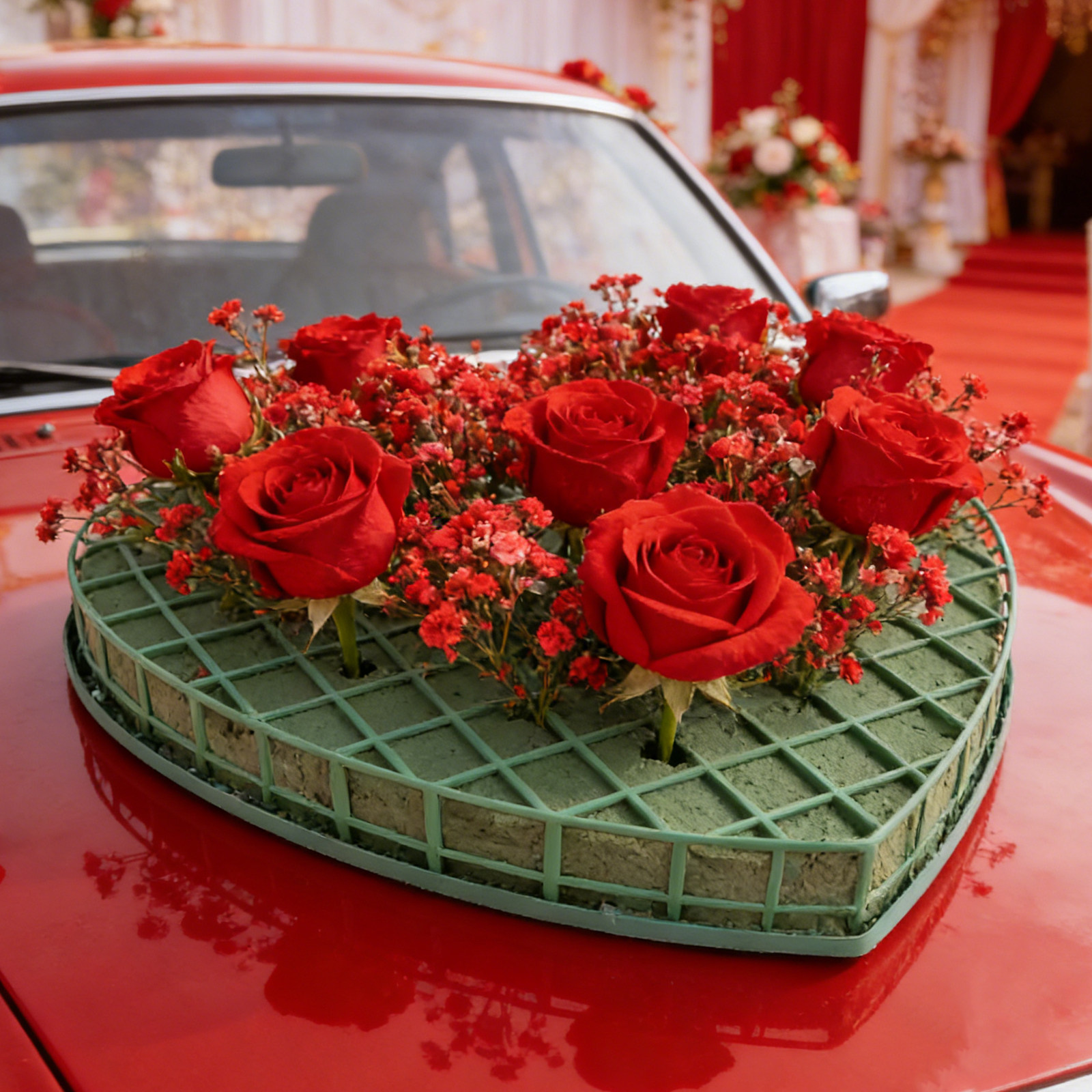 1Set Heart Floral Foam Cage Su - đánh giá và giá Wedding Floral Supply