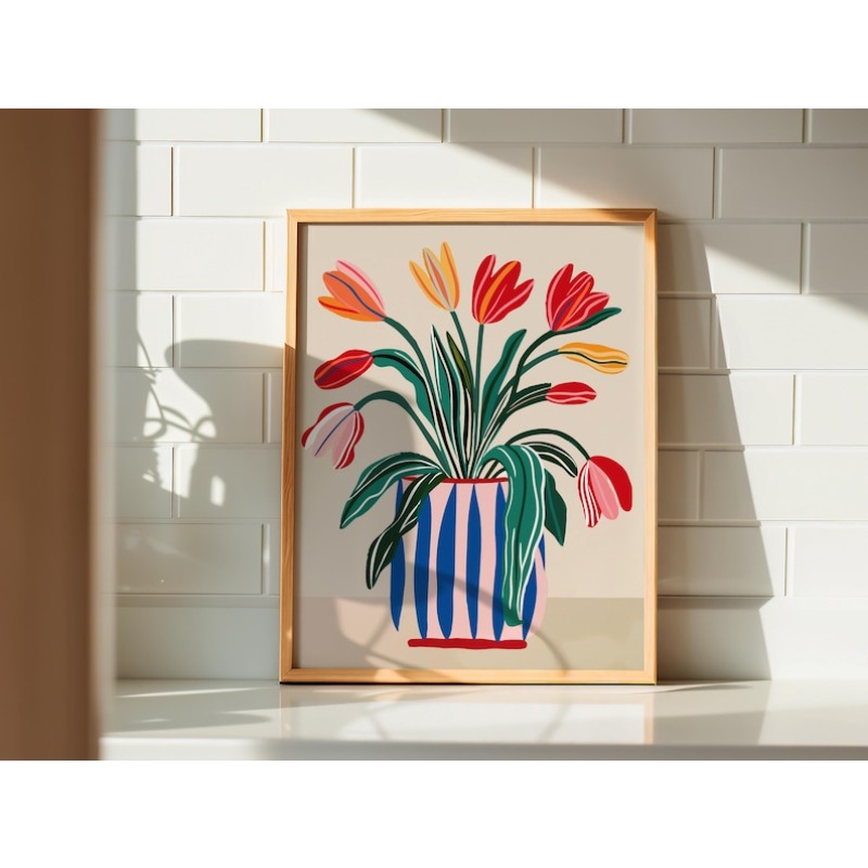 2pcs Tulip Flowers Canvas Wall - đánh giá và giá Flower Girl Basket