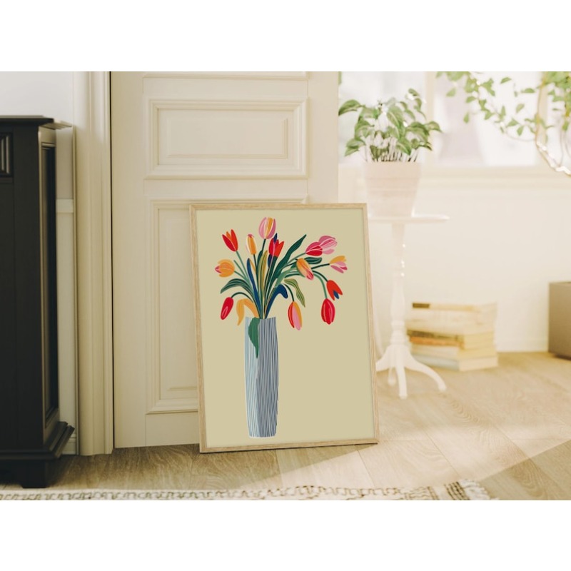 2pcs Tulip Flowers Canvas Wall - đánh giá và giá Flower Girl Basket