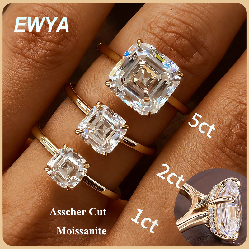 EWYA Asscher Cut 1/2/3/5CT 3EX - đánh giá và giá Wedding Zone
