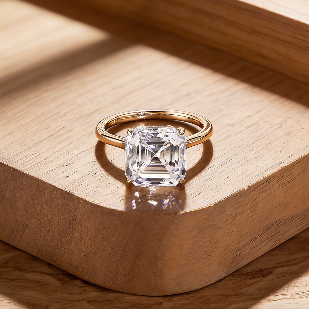 EWYA Asscher Cut 1/2/3/5CT 3EX - đánh giá và giá Wedding Zone