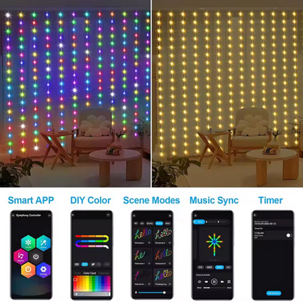3M RGB Smart LED Curtain Light - đánh giá và giá Wedding Led